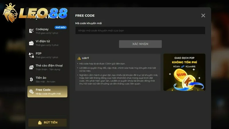 Hướng dẫn sử dụng code Leo88 chính xác