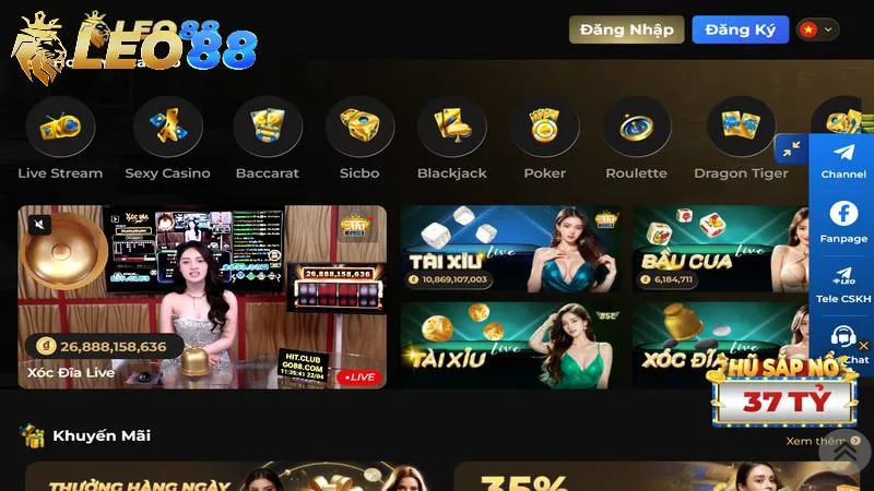 Truy cập vào trang chủ chính thức Leo88